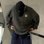 Carhartt Sweatshirt Black Cotton Fleece Autumn Patch