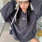 Balenciaga Hoodie Red Cotton Fleece