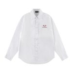 Balenciaga Long-Sleeved Shirt Red High-End Quality Sophistication Embroidery