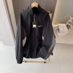Nike Jacket Black Nylon Fabric Patch Side Pockets