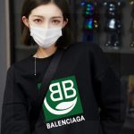 Balenciaga Hoodie Green Cotton Fleece Autumn