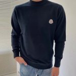 Moncler Sweater Black Wool Delicate And Soft To The Touch