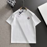 Moncler Short Sleeves White Cotton Pure Wool Spring Autumn Embroidery