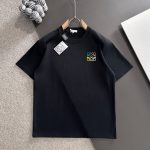 Loewe Short Sleeves Black Cotton Pure Spring Autumn Embroidery