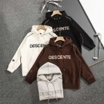 Descente Hoodie Red Cotton Air Layer High Elasticity Without Being Tight Autumn Winter