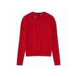 Ralph Lauren Sweater Red Cotton Pure Cable Knit Easy To Match Embroidery