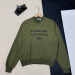 Acne Studios Long-Sleeved Shirt Green Simple Design Retro Distressed Autumn