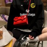 Balenciaga Sweatshirt Black Cotton Fleece Autumn