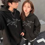 Archaeopteryx Hoodies Black Cotton Fleece Embroidery