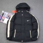 Nike Coat Blue Cotton Down Easy To Match Winter Side Pockets