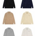 Ralph Lauren Sweater Red Cotton Pure Cable Knit Simple And Versatile Embroidery