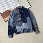 Ralph Lauren Coat Red Denim Spring Summer Patch Side Stripes