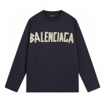 Balenciaga Long-Sleeved Ash Cotton Embroidery