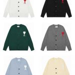 Ami Shirts Red Cotton Wool Blend Down Polyester Jacquard Street Style