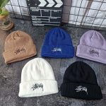 Stussy Wool Hat Red Knitted Fabric Autumn Winter