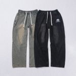 Balenciaga Pants Red Denim Running Retro Blue Spring Autumn Winter Environmentally Friendly Dyeing