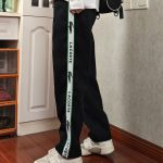 Lacoste Trousers Black Jacquard Double-Sided Fabric Winter