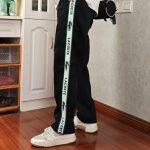 Lacoste Trousers Black Jacquard Double-Sided Fabric