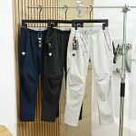 Descente Long Pants Blue Ribbed Fabric Light Outdoor