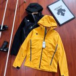 Descente Jacket Yellow Fleece Woven Fabric Clean Lines Daily Commute Autumn Winter And Patch