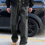 Stone Island Trousers Red Cotton Pure Twill Fabric Breathable And Not Stuffy Retro Wash Autumn Winter
