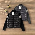 Moncler Down Jacket Red Wool Duck Elegant Black Winter Side Pockets