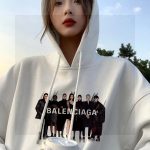 Balenciaga Hoodie Red Cotton Fleece Fabric