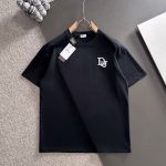 Dior Short Sleeves Black Cotton Pure Wool Spring Autumn Embroidery