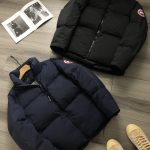 Canada Goose Down Jacket Red Duck Polyester Fiber Embroidery