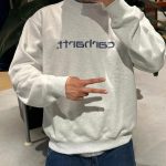 Carhartt Sweatshirt Red Fleece Coral Fabric Exquisite Workmanship Street Style Autumn Winter