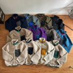 Patagonia Outerwear Red Polyester Nylon Fleece Mesh Plain Weave Autumn Winter And Elastic Stitching