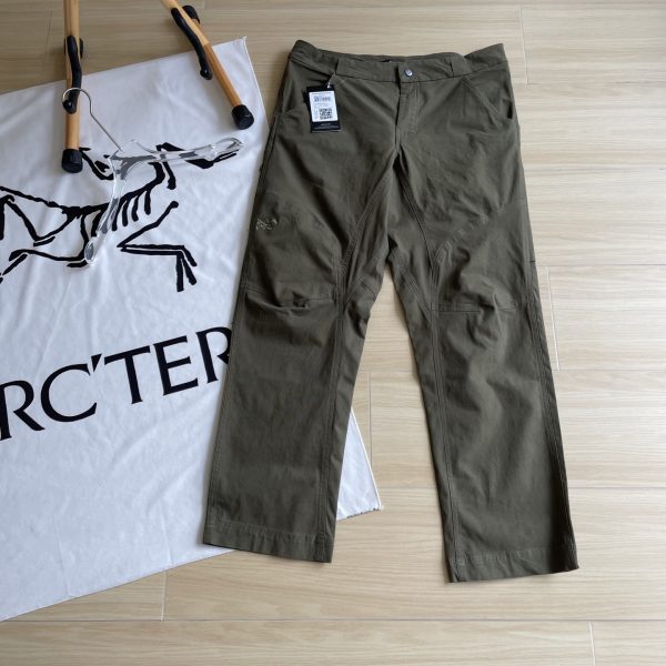 Archaeopteryx Trousers Green Cotton Pure Down Nylon Spandex Mesh Relaxed Fit Spring Autumn Embroidery Patch
