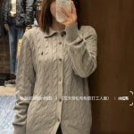 Ralph Lauren Outerwear Red Cotton Cable Knit Autumn Winter Embroidery