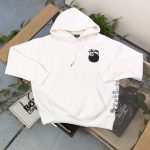 Stussy Hoodie White Cotton Pure Fleece Fabric