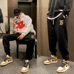 Burberry Sweatpants Red Cotton Fleece Simple Design Street Style