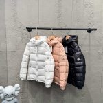 Moncler Down Jacket Red Male Female Duck Nylon Fabric Understated Winter Embroidery Patch