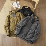 Archaeopteryx Down Jacket Brown Nylon High-Quality Materials Outdoor Windproof Soft And Gentle Three-Proof Fabric Embroidery Patch