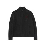Ralph Lauren Long-Sleeved Shirts Red Down Cable Knit Exquisite Workmanship Understated Sophistication Autumn Winter And Embroidery