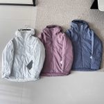 Archaeopteryx Jackets Red Gore-Tex Duck Down Nylon Knitted Fabric Adjustable Drawstring Winter Embroidery Zippered Pocket