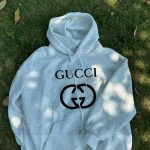 Gucci Hoodie Red Cotton Fleece Fabric
