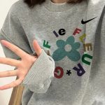 Nike Hoodie Black Cotton Fleece Autumn