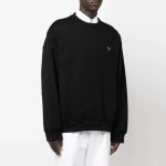 Prada Hoodies Black Cotton Pure Long-Staple Fleece