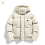 Nike Cotton-Padded Coat Black Cotton Feather Down Pu Leather