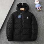 Louis Vuitton Cotton-Padded Coat Red Cotton Down Jacquard