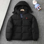Ralph Lauren Cotton-Padded Coat Red Cotton Down Nylon Adjustable Drawstring Winter