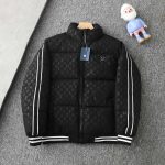 Louis Vuitton Cotton-Padded Coat Ash Cotton Down Jacquard Metal Logo