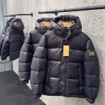 Burberry Down Jacket Red Goose Nylon Premium Quality Zippered Pocket