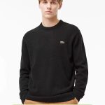 Lacoste Sweater Green Wool Clean And Neat Simple Style Autumn Winter Embroidery