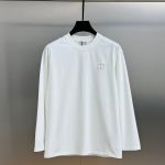 Dior Long Sleeves Red Cotton Pure Ribbed Fabric