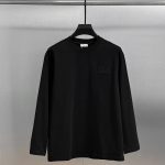 Dior Long Sleeves Red Cotton Pure Ribbed Fabric